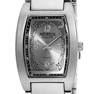 Helbros Mens Silver Tone Bracelet/Bright Silver Watch  