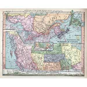  Monteith 1878 Antique Map of the Dominion of Canada 