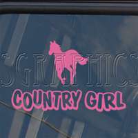 Country Girl Decal Horse Cowboy Truck Window Sticker  