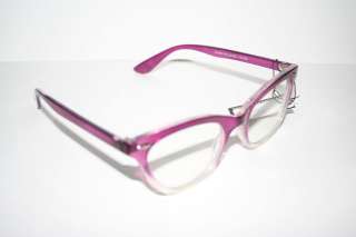 Wayfarer Cateye Vintage Glasses Clear lense Purple Clear Cat Eye Geek 