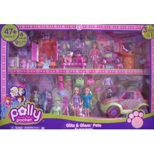  Polly Pocket Glitz & Glam Pets Superset   3 Sets in 1 W 47 