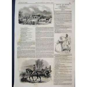  1843 Melton Mowbray Hunting Poem Horses Old Print
