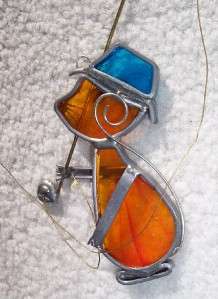 Stained Glass Window Sun Catcher FLY FISHING MOUSE  