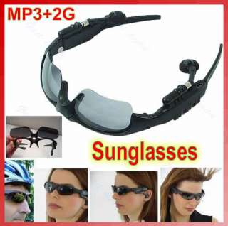   2GB 2G  Player Sport Sunglasses Headset Sun Glasses + Case  