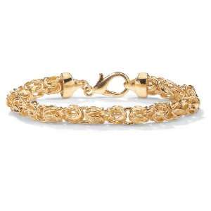    PalmBeach Jewelry 14k Gold Plated Byzantine Link Bracelet Jewelry