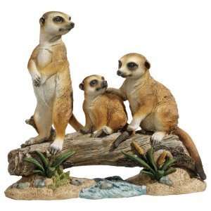  Xoticbrands 6.5 African Wildlife Cute Meerkats Sculpture 