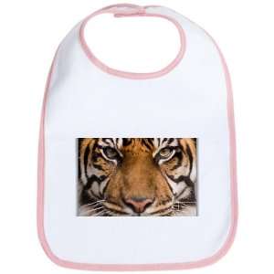  Baby Bib Petal Pink Sumatran Tiger Face 