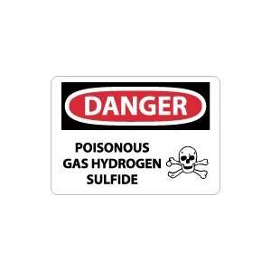   DANGER Poisonous Gas Hydrogen Sulfide Safety Sign