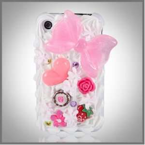  Pink Bow w Heart & Flowers Treats Cake style case cover 