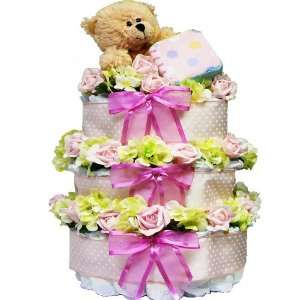 Sweet Baby GIRL Diaper Cake Gift Tower Grocery & Gourmet Food