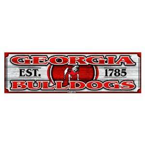  NCAA Georgia Bulldogs 9 by 30 Wood Sign