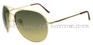 Exclusive Modeling New Unisex Golden Aviator Metal Sunglasses with 