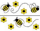 36 BUMBLE BEES YELLOW BLACK BABY GIRL KIDS WALL ART NURSERY STICKERS 