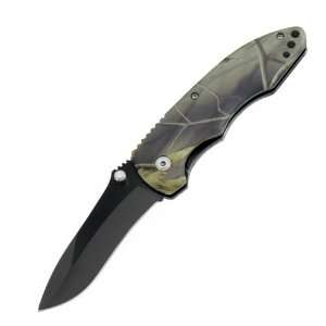  Boker 01MB258 Chameleon Camo Aluminum Handle Black Blade 