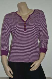 NEW CHAPS STRIPED TOP PURPLE WHITE PETITE LARGE NWT $45  