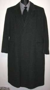 Burberrys Wool Cashmere Gray Overcoat Long Coat Button Front Mens 