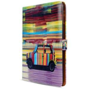   NEW STRIPED MINI CAR BOOK STYLE LEATHER CASE FOR iPAD 2 Electronics