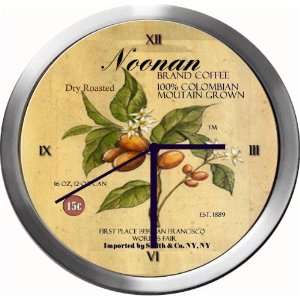  NOONAN 14 Inch Coffee Metal Clock Quartz Movement Kitchen 
