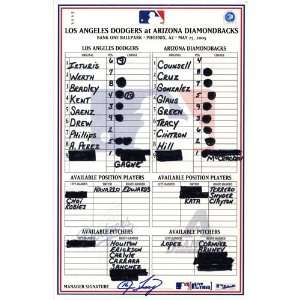   27 2005 Game Used Lineup Card (Jim Tracy Signed)