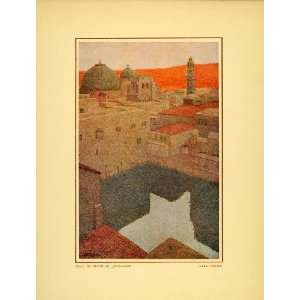 1914 Jules Guerin Pool of Hezekiah Jerusalem City Print   Orig. Hand 