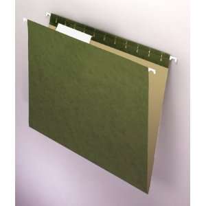  Recycled Standard Green Hanging File Folders, Letter, 1/3 