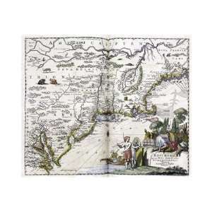 John Ogilby   Map Of The New World Giclee 
