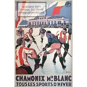  Chamonix 1924 Winter Olympics Hockey Poster