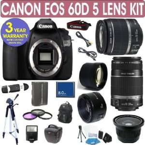 Canon EOS 60D + Canon 18 55mm Lens + Canon 55 250mm Lens + Canon 50mm 