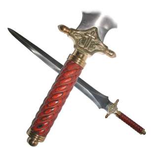 St. Michaels Blessed Sword Red Handle 32 inch Brass  