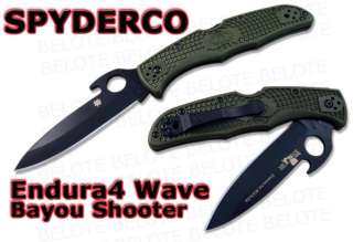Spyderco BayouShooter Endura 4 Wave Folding Knife   NUMBERED EXCLUSIVE 
