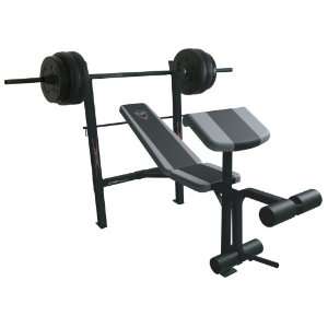  Cap Barbell Exercise Combo Bench with 80 Pound Weight Set 