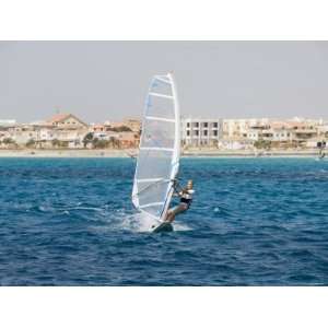 Wind Surfing at Santa Maria on the Island of Sal (Salt), Cape Verde 