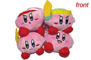 4pcs Cute cartoon Kirby plash toy doll set 3 toy  