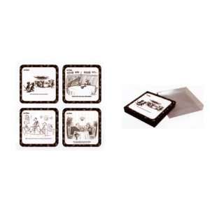 The New Yorker Cartoon Set of 4 Different Beverage Coasters Funny Gift