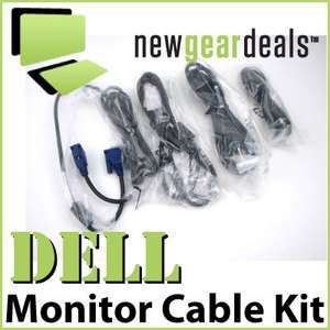 New Dell LCD Monitor Cable Kit   DVI, VGA, USB, Power Cords   V7226 