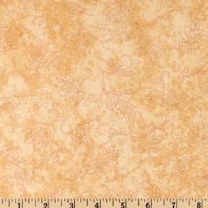 43 Wide Autumn Flannel Outline Leaves Camel Fabric By 