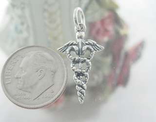 sterling silver *MEDICAL CADUCEUS* charm 146  