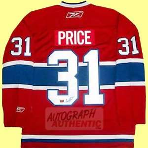  Autographed Carey Price Montreal Canadiens Jersey (Red 