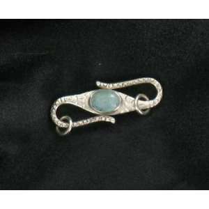  CARICO LAKE TURQUOISE STERLING OVAL CLASP 4x6mm 