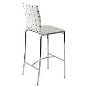  CARINA C CNTR CHAIR; WHT LTHR/CHRM