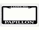 Love My Papillon License Plate Frame Car Tag