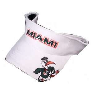  Miami Hurricanes White Mascot Visor