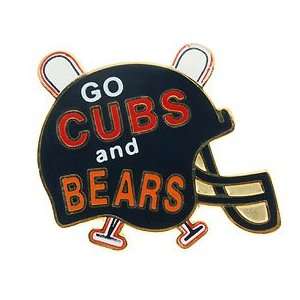 Chicago Cubs Go Cubs and Bears Souvenir Pin  Sports 