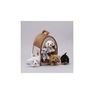  Little DOGGIE Doghouse with 5 Finger PUPPETS Friends 