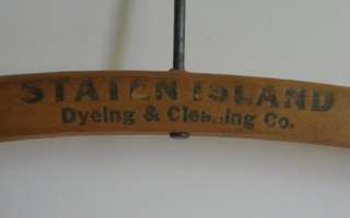 Staten Island Dyeing Cleaning Co Wooden Hanger 1930s  