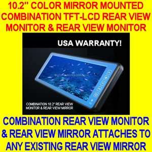 10.2” MIRROR MOUNT REAR VIEW BACK UP CAMERA MONITOR REVERSE SAFETY 