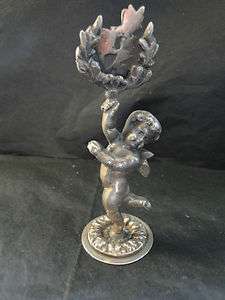 MENU HOLDER WITH AN ANGEL MADE IN STERLING SILVER 800 C.1890  