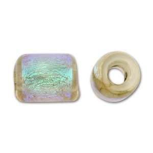  6x7mm Dichroic Ethereal Blue Tube Bead Arts, Crafts 