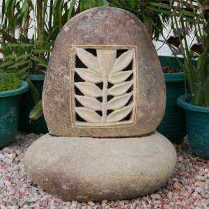  Ivy Granite Garden Ornament with Light   Set of Two 
