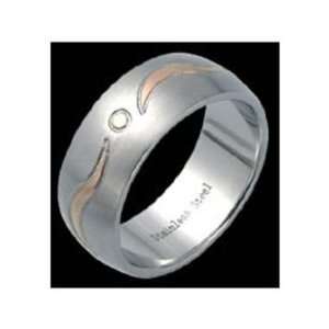  Ring steel Tribal coppered silvery.   Taille 61 Jewelry